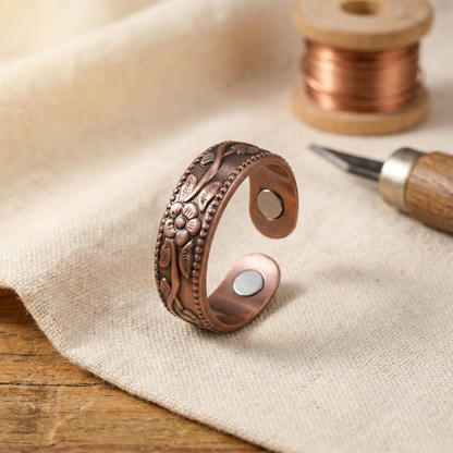 Koperen ring Bloemblad