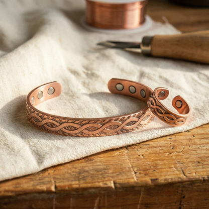 Koperen armbandenset Knoop