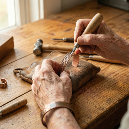 Koperen armbandenset Knoop