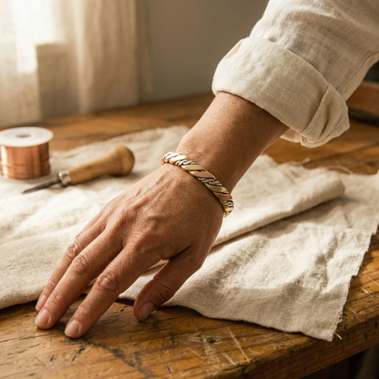 Koperen armband Steen