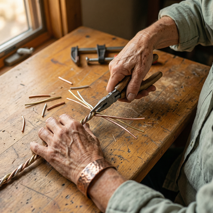 Koperen armband Steen