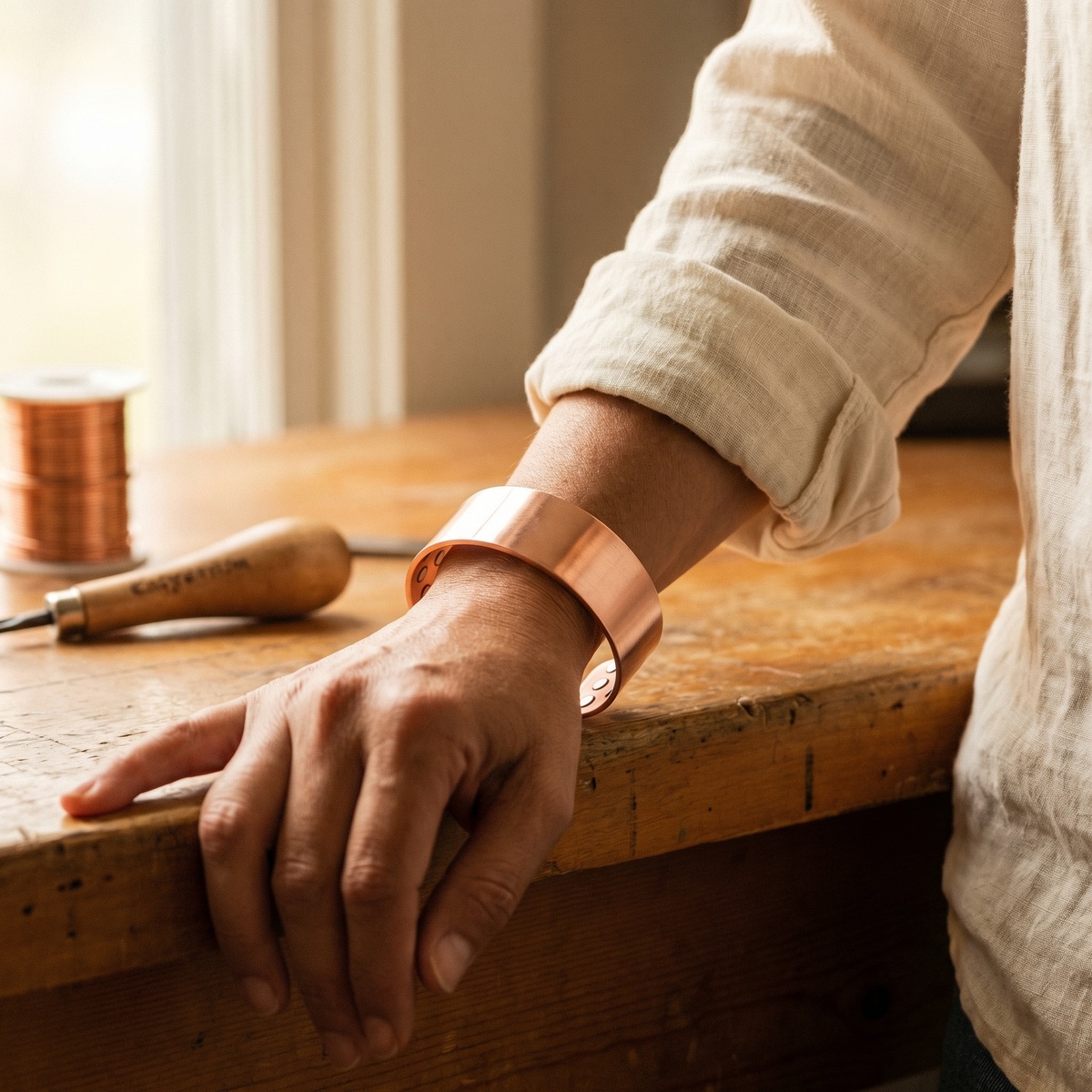Koperen armband Aambeeld