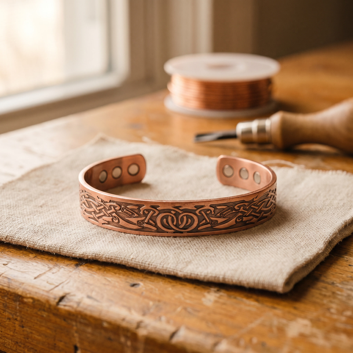 Koperen armband Mos