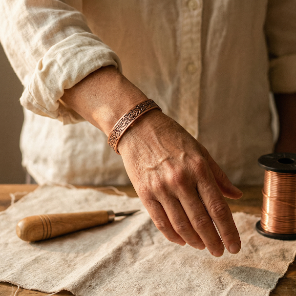 Koperen armband Mos