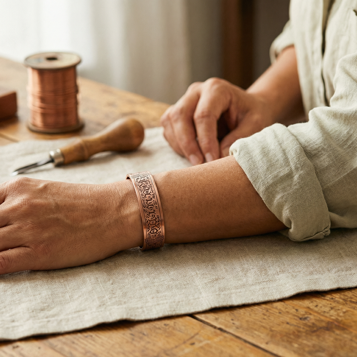 Koperen armband Vloed