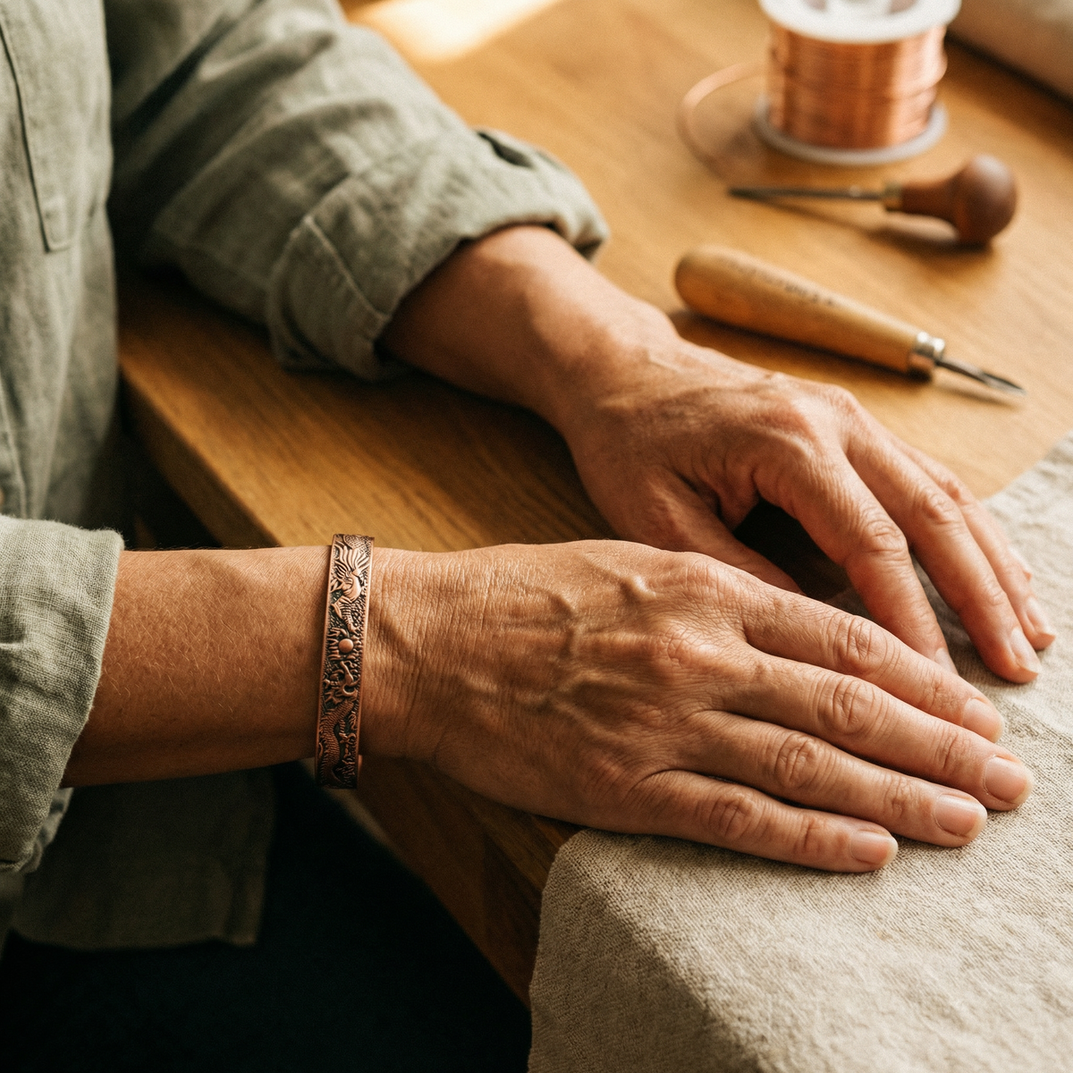 Koperen armband Aarde