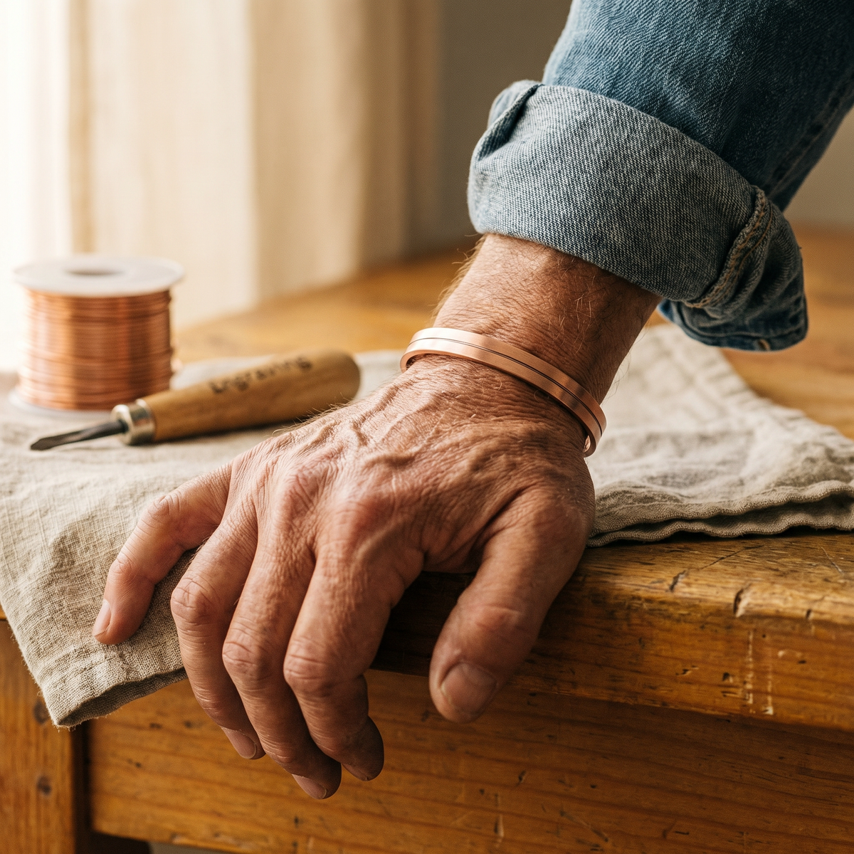 Koperen armband Vlam