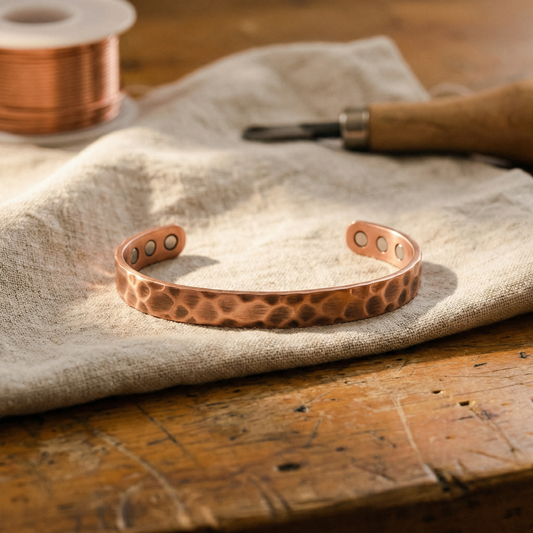 Koperen armband Groef