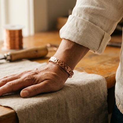 Koperen armband Groef