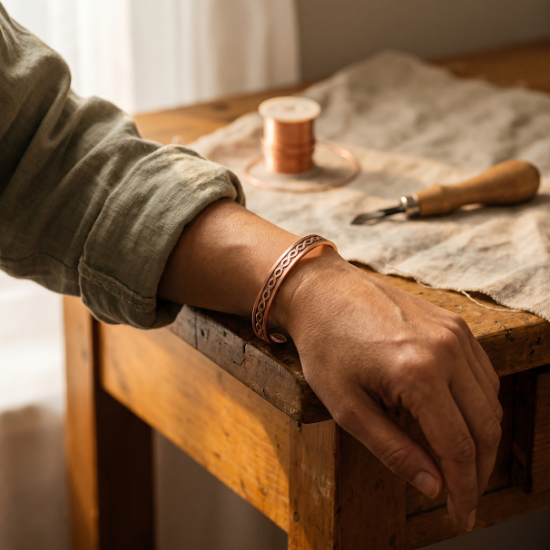 Koperen armband Stroom