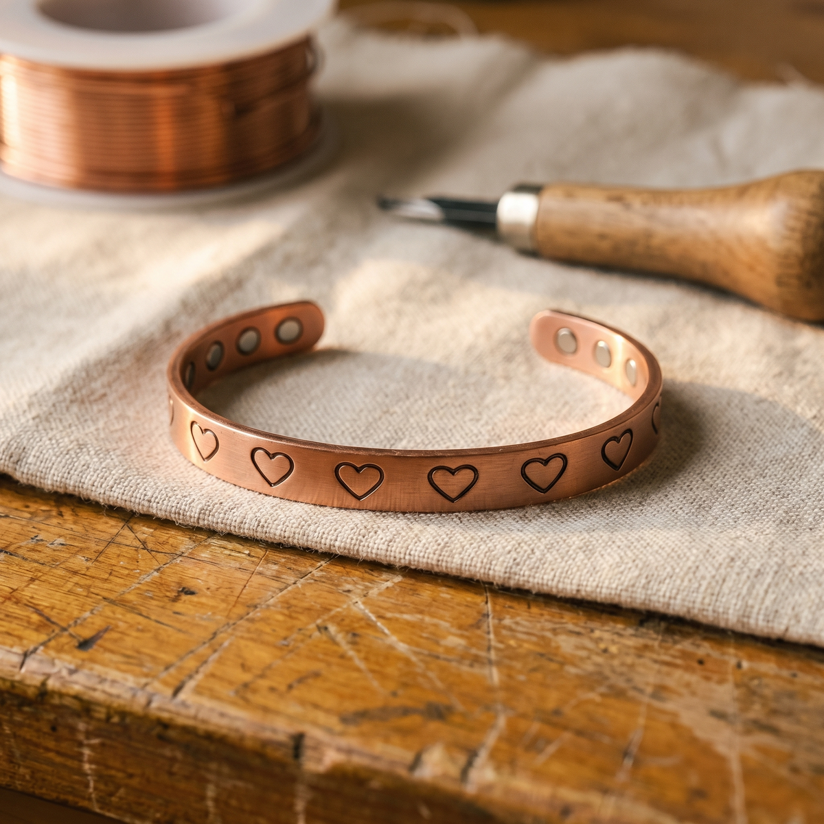 Koperen armband Haard