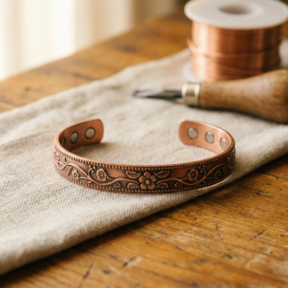 Koperen armband Klok