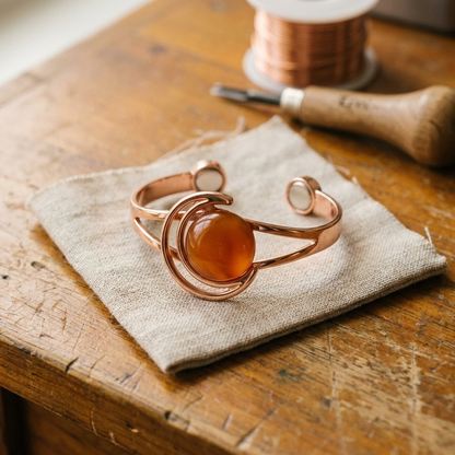 Koperen armband Oranje bol