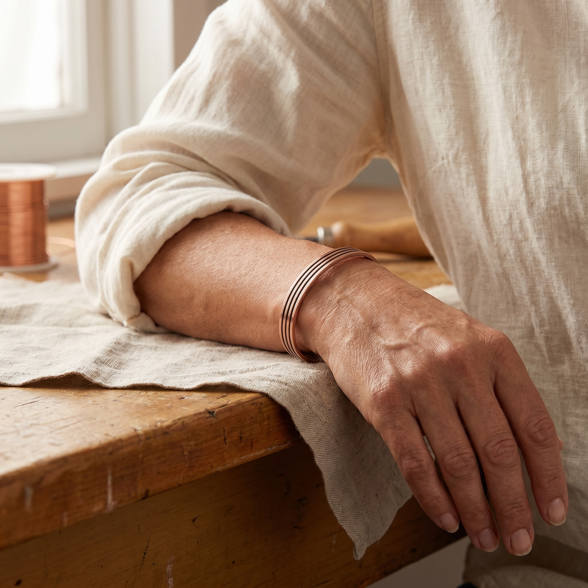 Koperen armband Salie