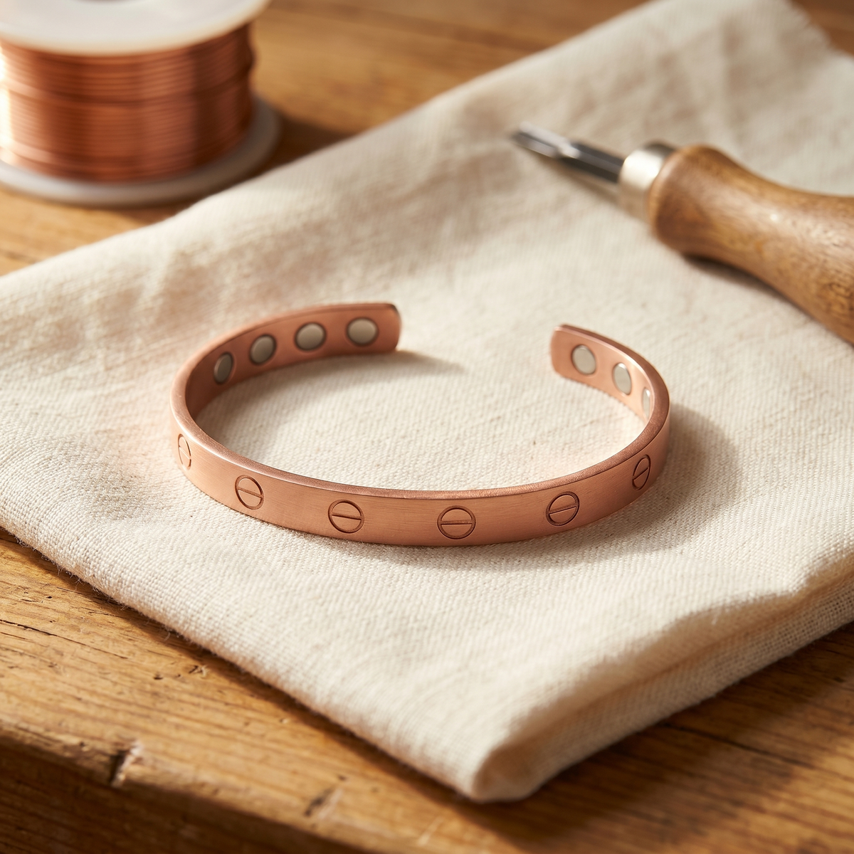 Koperen armband Bliksem