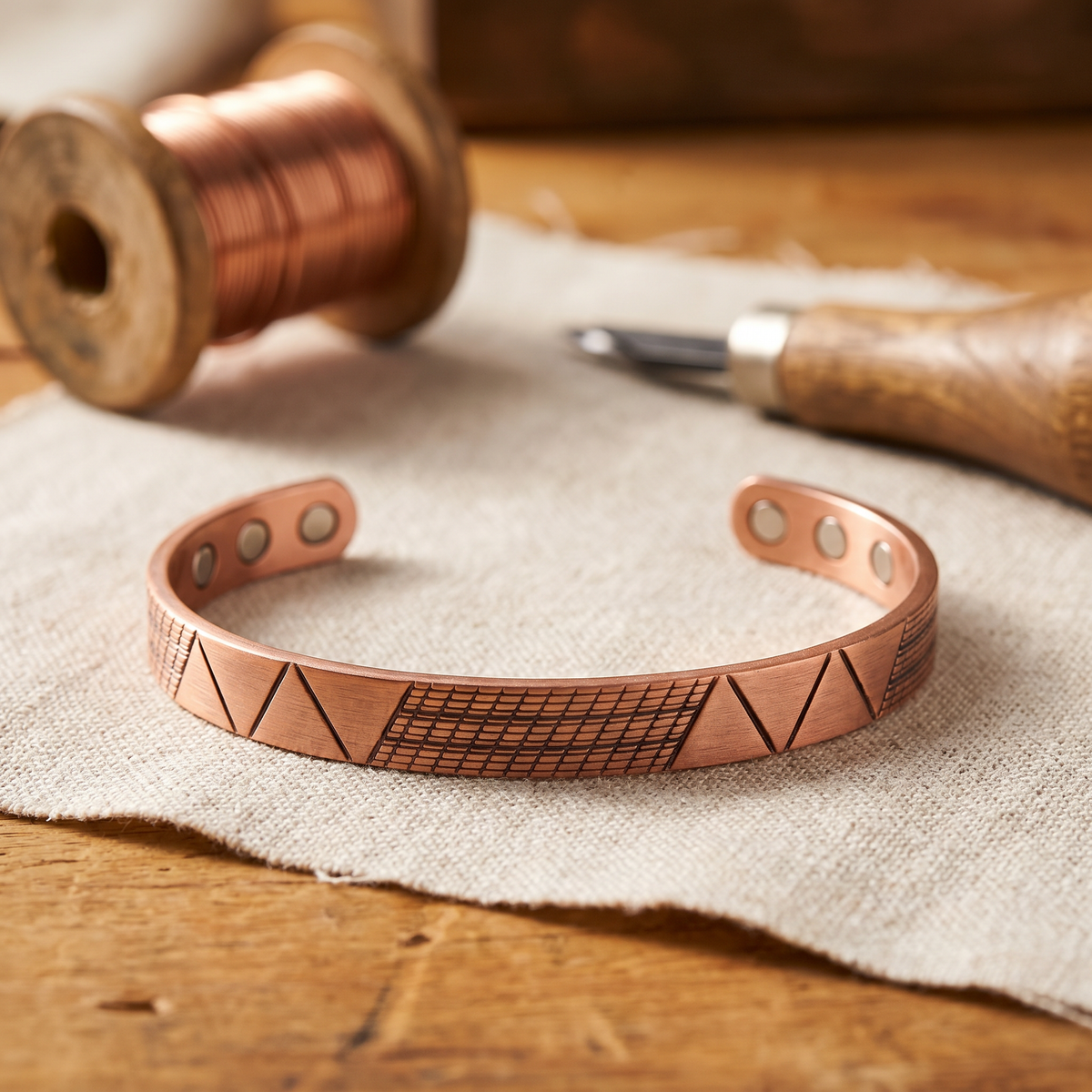 Koperen armband Kam