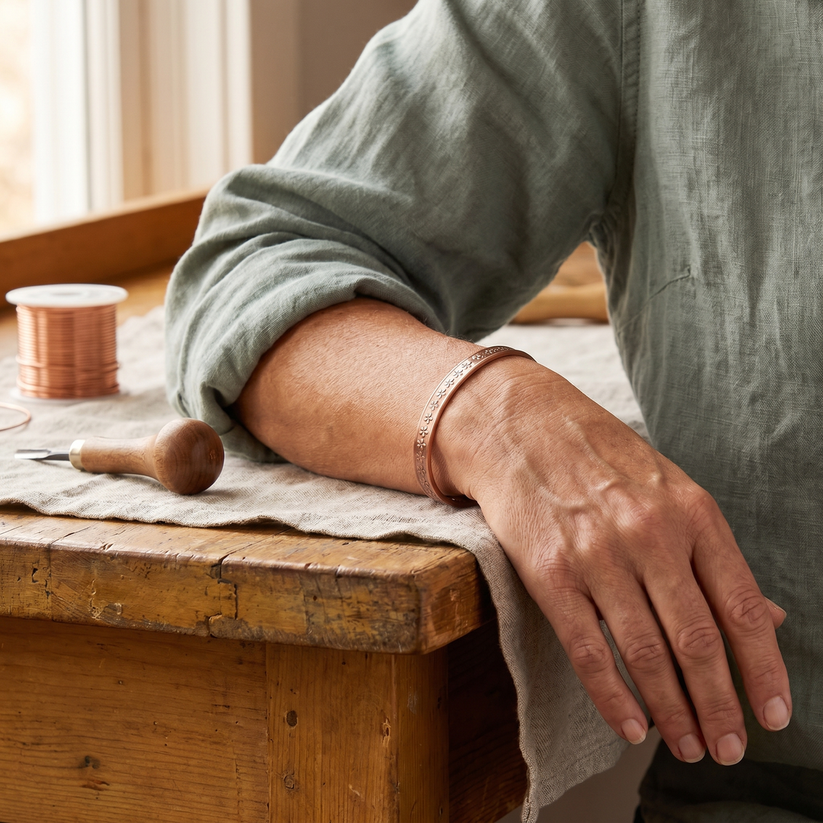 Koperen armband Meer