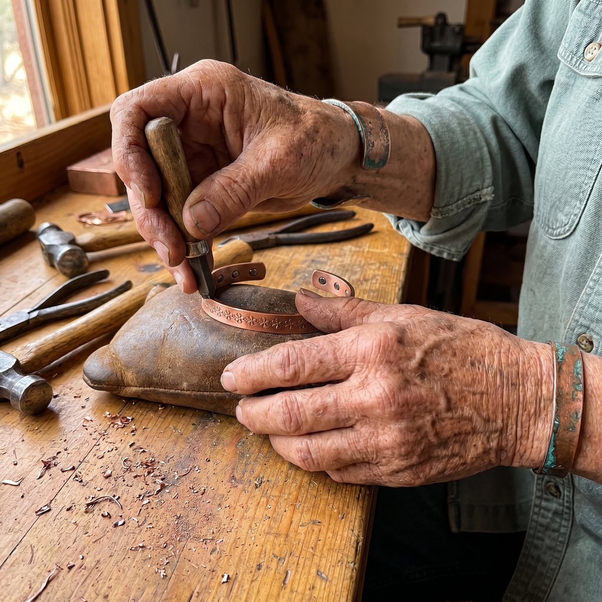 Koperen armband Meer