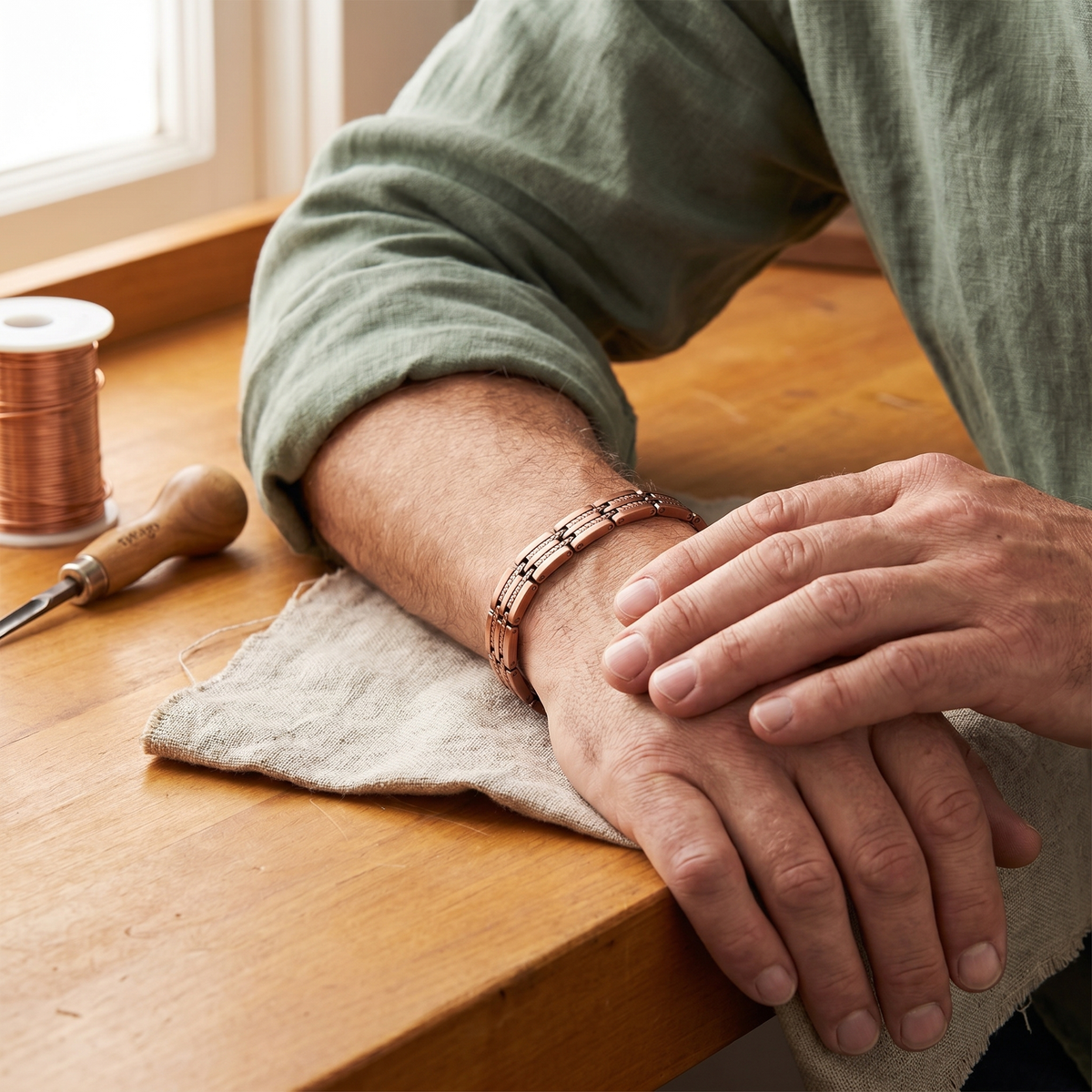 Koperen herenarmband Snoek