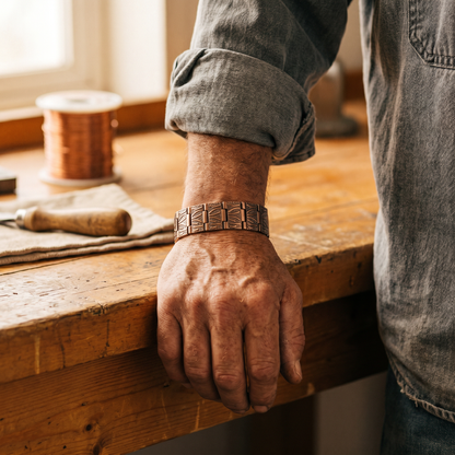 Koperen herenarmband Graniet