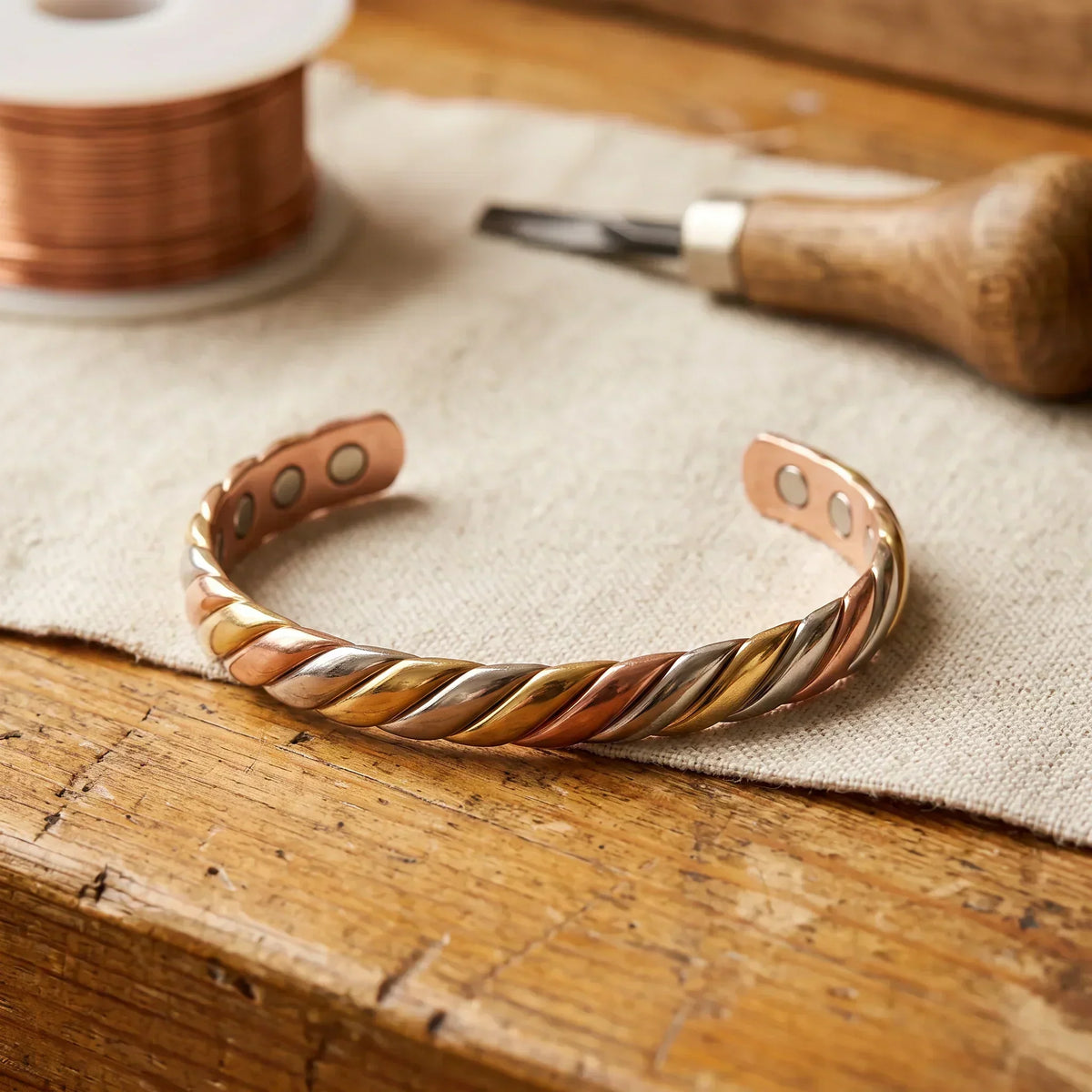 Koperen armband Heide
