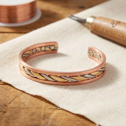 Koperen armband Knop