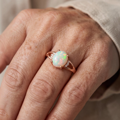 Ring met wit opaal | Roségoud
