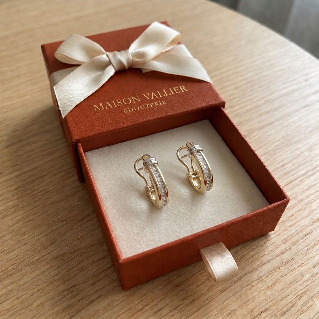Retro diamantoorbellen | Goud