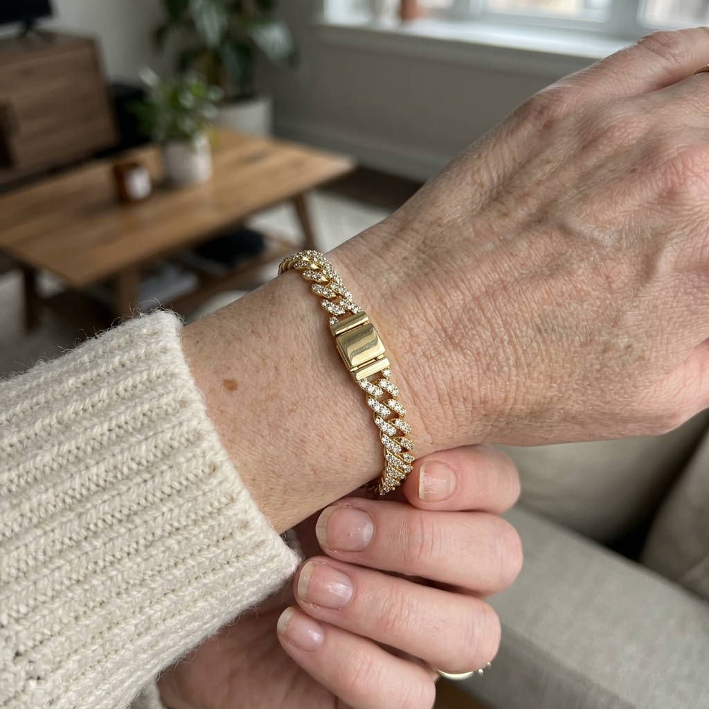 Brede Cubaanse armband | Goud