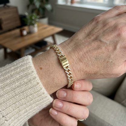 Brede Cubaanse armband | Goud